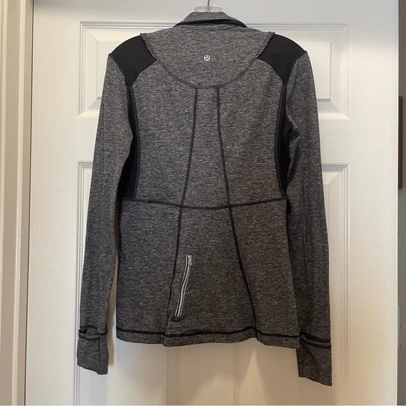 Lululemon Run Your Heart Out Pullover Black Heather 1/4 Zip Light Jacket Size S - Picture 5 of 8